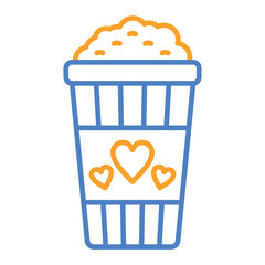 Popcorn Blue And Orange Line Icon