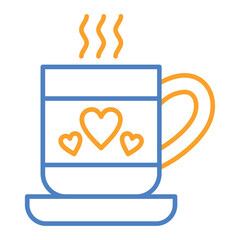 Coffee Blue And Orange Line Icon