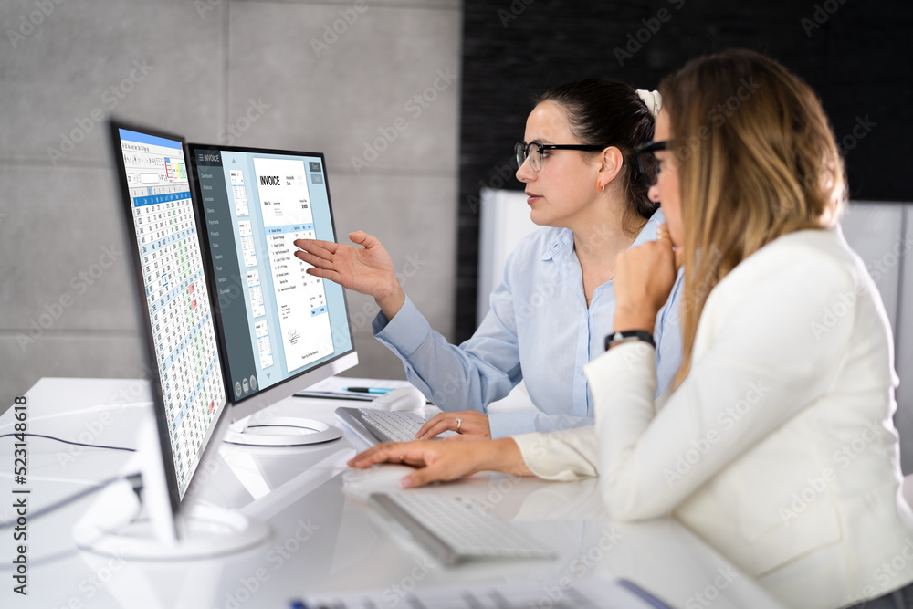 Poster Analyst Working With Spreadsheet Business Data