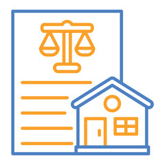 Property Law Blue And Orange Line Icon