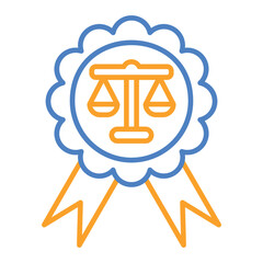 Award Blue And Orange Line Icon