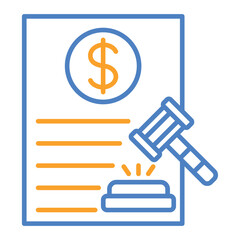 Financial Laws Blue And Orange Line Icon
