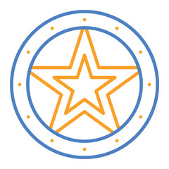 Sheriff Blue And Orange Line Icon