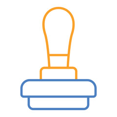 Stamp Blue And Orange Line Icon