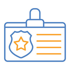 Id Card Blue And Orange Line Icon