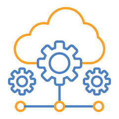 Saas Blue And Orange Line Icon