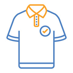 Polo Shirt Blue And Orange Line Icon