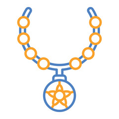 Necklace Blue And Orange Line Icon
