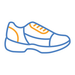 Shoes Blue And Orange Line Icon