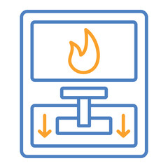Fire Alarm Blue And Orange Line Icon
