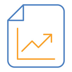 Statistics Blue And Orange Line Icon