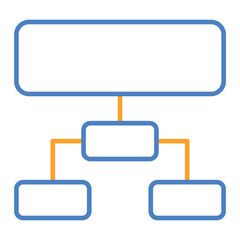 Hierarchical Structure Blue And Orange Line Icon