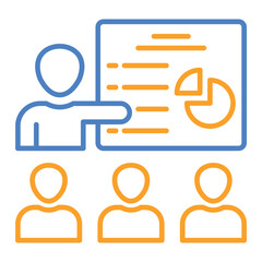 Presentation Blue And Orange Line Icon