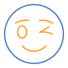 Wink Blue And Orange Line Icon