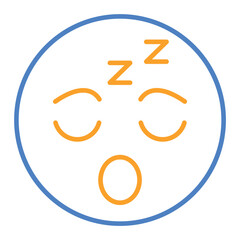 Sleepy Blue And Orange Line Icon