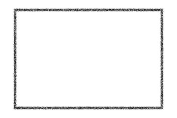 Black abstract frame isolated on white background. Design element with place for text. Texture in grunge style. Digitally generated image. Vector illustration, EPS 10.