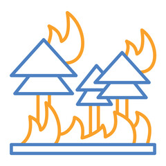 Wildfire Blue And Orange Line Icon