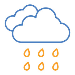 Rain Blue And Orange Line Icon