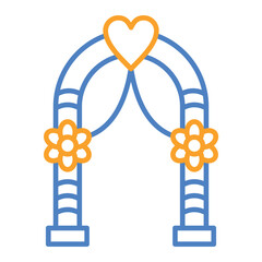 Arch Blue And Orange Line Icon