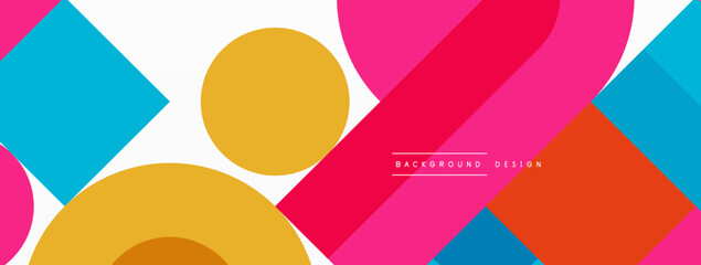 Minimal geometric abstract background. Circle square and triangle design. Trendy techno business template for wallpaper, banner, background or landing © antishock