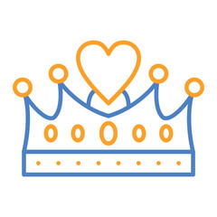Crown Blue And Orange Line Icon