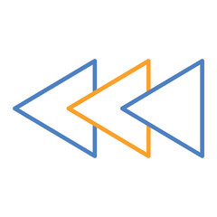 Backward Blue And Orange Line Icon