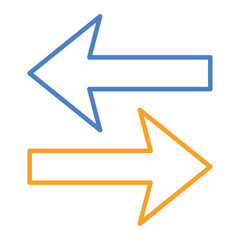 Left Right Blue And Orange Line Icon