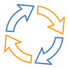 Loop Blue And Orange Line Icon