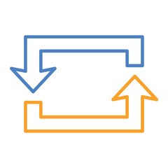 Rectangular Blue And Orange Line Icon
