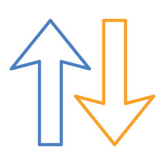 Up Down Blue And Orange Line Icon