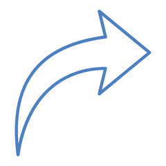 Up Right Blue And Orange Line Icon