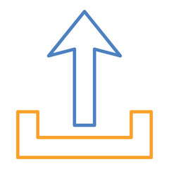 Upload Blue And Orange Line Icon