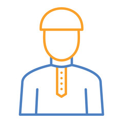 Muslim Blue And Orange Line Icon
