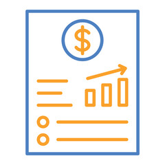 Document Blue And Orange Line Icon