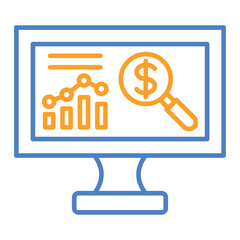 Market Research Blue And Orange Line Icon