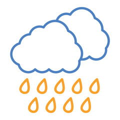 Rainy Blue And Orange Line Icon