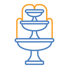 Fountain Blue And Orange Line Icon