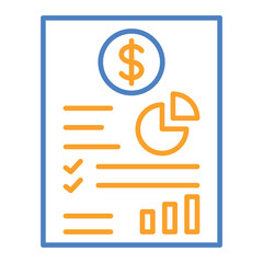 Business Report Blue And Orange Line Icon