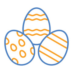 Easter Egg Blue And Orange Line Icon