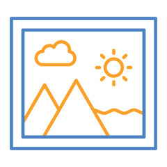 Image Blue And Orange Line Icon