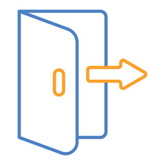 Logout Blue And Orange Line Icon