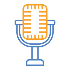 Microphone Blue And Orange Line Icon