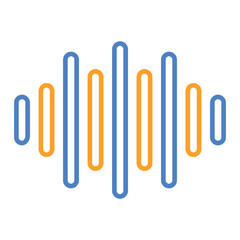 Voice Blue And Orange Line Icon