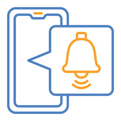 Alarm Blue And Orange Line Icon