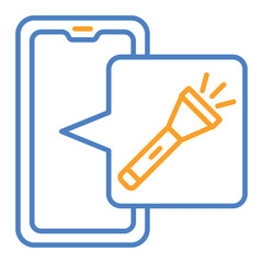 Torch Blue And Orange Line Icon