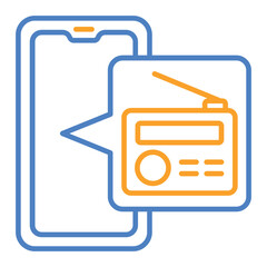 Radio Blue And Orange Line Icon