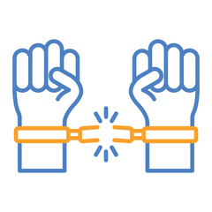 Freedom Blue And Orange Line Icon