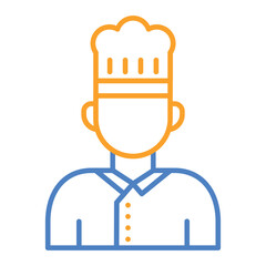 Chef Blue And Orange Line Icon