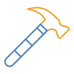 Hammer Blue And Orange Line Icon
