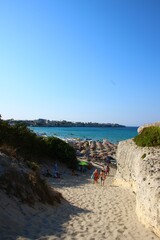 Fototapeta premium Italy, Salento: Foreshortening of Torre dell'Orso beach.